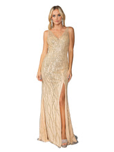 Dancing Queen 4418 Sequined Fitted Prom Gown